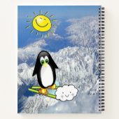 Spiraal Notitieboek Penguin Skiing Clouds (Achterkant)