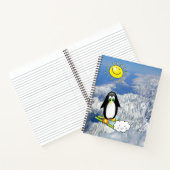 Spiraal Notitieboek Penguin Skiing Clouds (Binnen)
