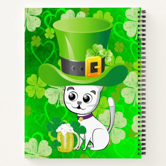 Spiraal Notitieboek St. Patrick's Day Cat Beer (Achterkant)