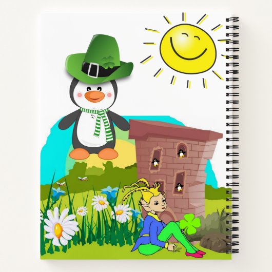 Spiraal Notitieboek St. Patrick's Day Penguin (Achterkant)