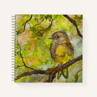 Spiraal Notitieboek - Zoete Vogel Aquarel