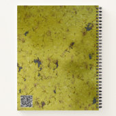 Spiraal Notitieboeken hoes met gele textuur print (Achterkant)