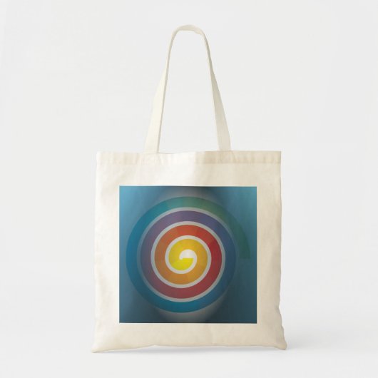 SPIRAAL OP BLAUWE ACHTERGROND TOTE BAG (Voorkant)
