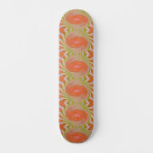 Spiraal Oranje Groen Patroon Skateboard Dek (Voorkant)