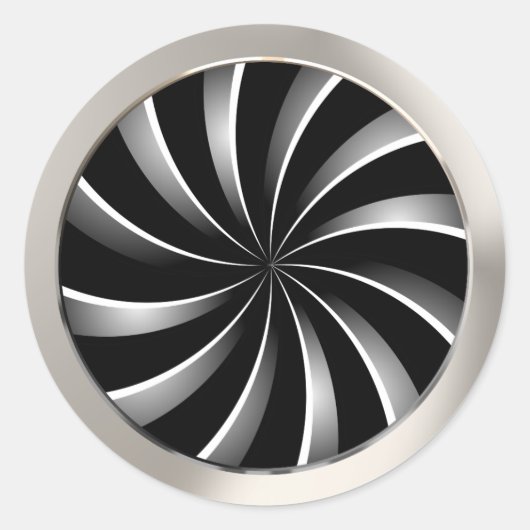 Spiraal patroon ronde sticker (Voorkant)