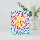 Spiraal regenboog waterverf abstract briefkaart (Staand voorkant)
