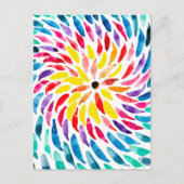 Spiraal regenboog waterverf abstract briefkaart (Voorkant)