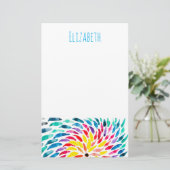 Spiraal regenboog waterverf abstract briefpapier (Staand voorkant)