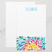 Spiraal regenboog waterverf abstract briefpapier (Voorkant / Achterkant)