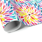 Spiraal regenboog waterverf abstract cadeaupapier (Rol Hoek)