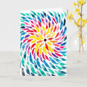 Spiraal regenboog waterverf abstract kaart (Gele Bloem)