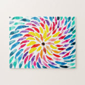 Spiraal regenboog waterverf abstract legpuzzel (Horizontaal)