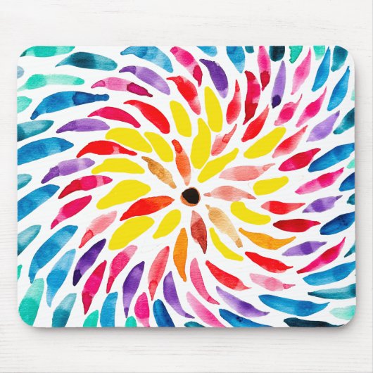 Spiraal regenboog waterverf abstract muismat (Voorkant)