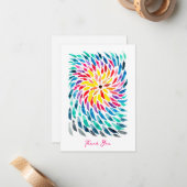 Spiraal regenboog waterverf abstract notitiekaartje (Voorkant / Achterkant in situ)