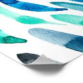 Spiraal regenboog waterverf abstract poster (Hoek)