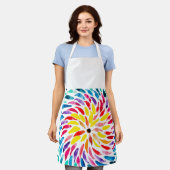 Spiraal regenboog waterverf abstract schort (Gedragen)