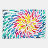 Spiraal regenboog waterverf abstract theedoek (Horizontaal)