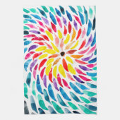 Spiraal regenboog waterverf abstract theedoek (Verticaal)