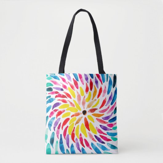 Spiraal regenboog waterverf abstract tote bag (Voorkant)