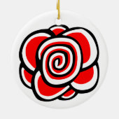 Spiraal Roos Keramisch Ornament (Achterkant)