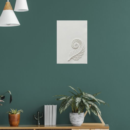Spiraal Schelp Natuur Lijn Kunst Poster (Woonkamer 1)