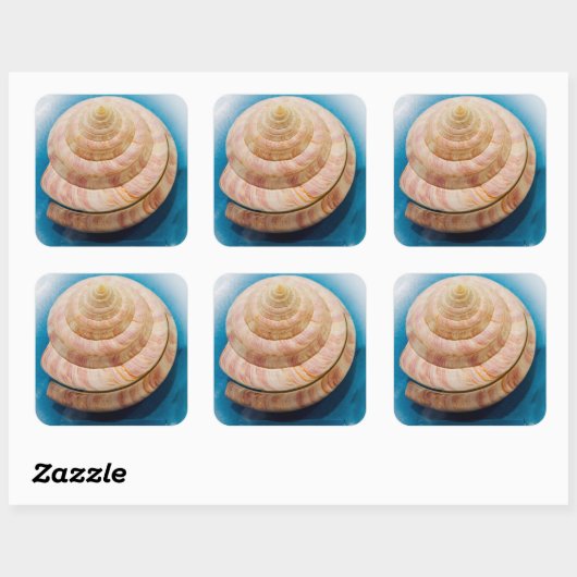 Spiraal Seashell Vierkante Sticker (Vel)
