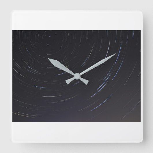 Spiraal Ster Vierkante Wandklok (Voorkant)