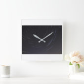 Spiraal Ster Vierkante Wandklok (Huis)