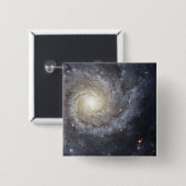 Spiraal sterrenstelsel M74 Vierkante Button 5,1 Cm (Voorkant /achterkant)
