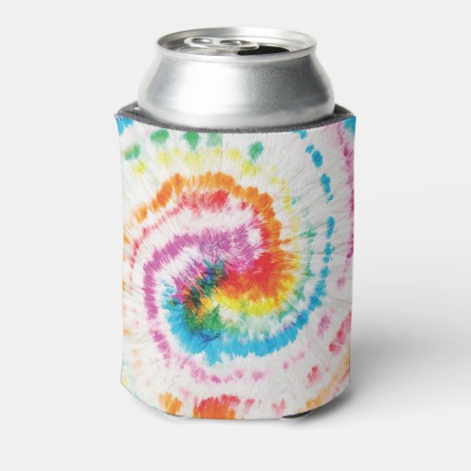 Spiraal stropdas-kleurstof, regenboog wervelpatroo blikjeskoeler (Blikje Achterkant)