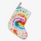 Spiraal stropdas-kleurstof, regenboog wervelpatroo kleine kerstsok (Voorkant (Hangend))