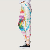 Spiraal stropdas-kleurstof, regenboog wervelpatroo leggings (Links)
