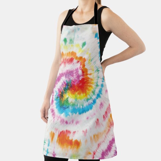 Spiraal stropdas-kleurstof, regenboog wervelpatroo schort (Insitu)