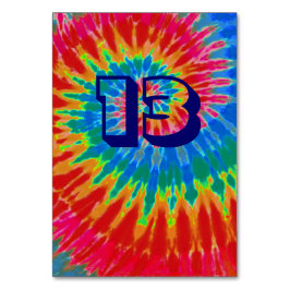 Spiraal Tie Dye Bruiloft Tafel Dertien Kaart