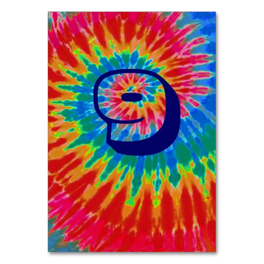 Spiraal Tie Dye Bruiloft Tafel Negen Kaart (Achterkant)