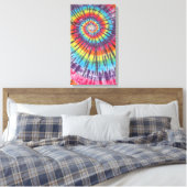 Spiraal Tie Dye Stretched Canvas (Insitu (Slaapkamer))