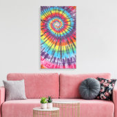 Spiraal Tie Dye Stretched Canvas Afdruk (Insitu (Woonkamer))