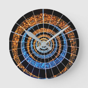 Spiraal Twinkelende Lichten Ronde Wandklok