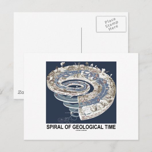 Spiraal van de geologische tijd (de wervelkolom va briefkaart (Voorkant / Achterkant)