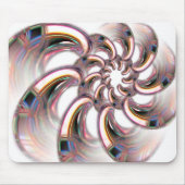 Spiraal van gouden klauwen in zacht roze tint papi muismat (Voorkant)