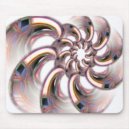 Spiraal van gouden klauwen in zacht roze tint papi muismat (Voorkant)