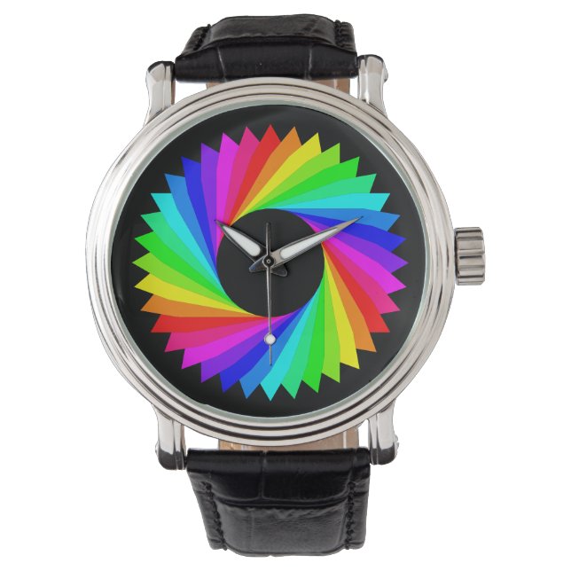 Spiraal van kleuren horloge (Voorkant)
