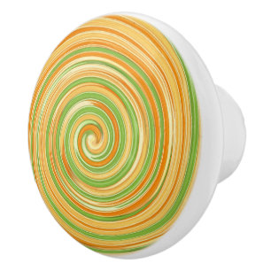 Spiraal van leuke citruskleuren keramische knop