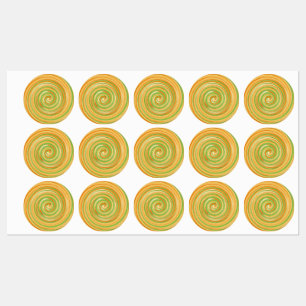 Spiraal van leuke citruskleuren labels