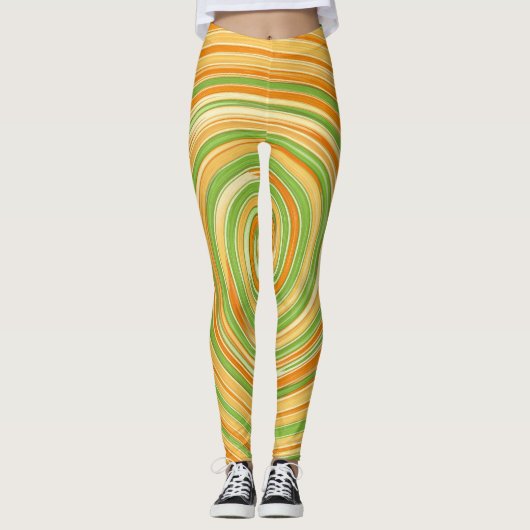 Spiraal van leuke citruskleuren leggings (Voorkant)