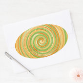 Spiraal van leuke citruskleuren ovale sticker (Envelop)