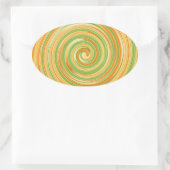 Spiraal van leuke citruskleuren ovale sticker (Tas)