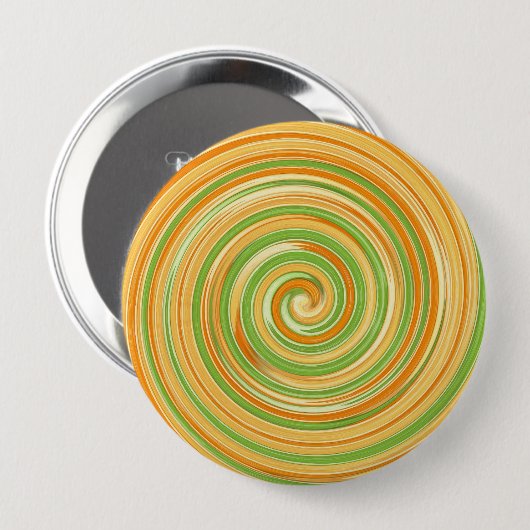 Spiraal van leuke citruskleuren ronde button 4,0 cm (Voorkant /achterkant)
