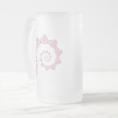 Spiraal van roze olifanten. Fun Cartoon. Matglas Bierpul (Voorkant links)