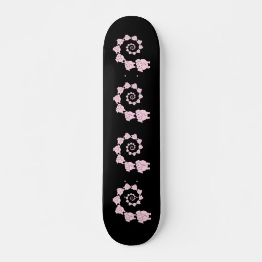 Spiraal van roze olifanten. skateboard (Voorkant)